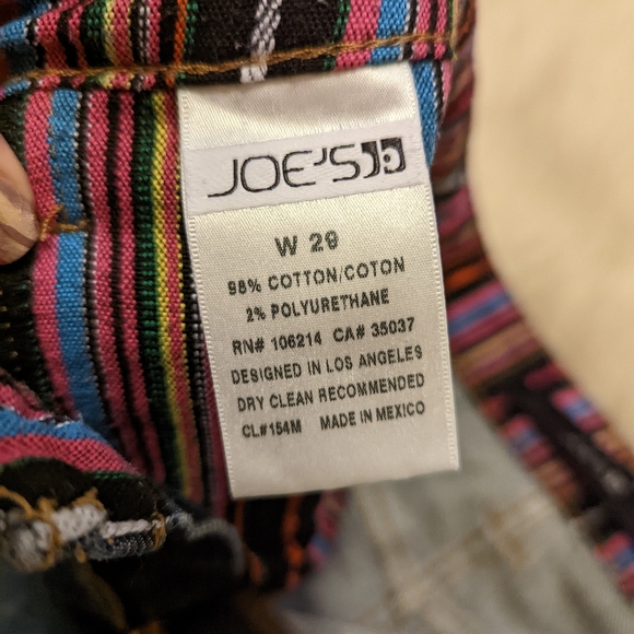 Joe's Jeans Georgie wash shorts with colorful striped lining size 29 - Picture 5 of 7